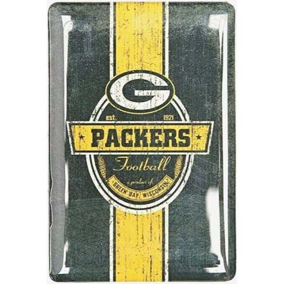 GREEN BAY PACKERS Team Spirit Logo Fridge Magnet NIB 3" x 2" NEW NFL Licensed - Picture 2 of 2